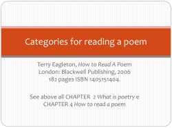 Categories for reading a poem