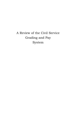 A Review of the Civil Service Grading and Pay System
