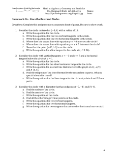 Lines that Intersect Circles &ndash; Guided Notes