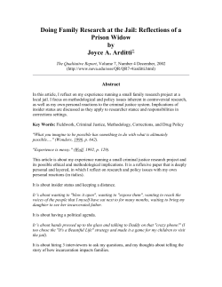 Doing Family Research at the Jail: Reflections