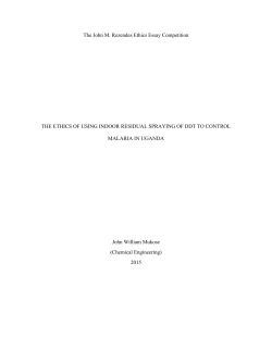 The Ethics of Using Indoor Residual Spraying of DDT to Control