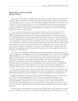 Repatriation of Ethnic Groups