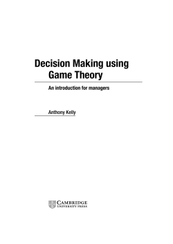 Decision Making using Game Theory