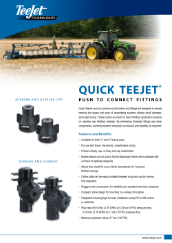 Quick TeeJet Push to Connect fittings