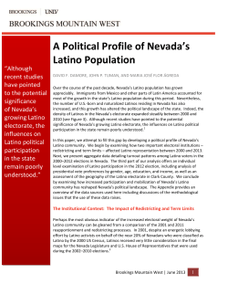 A Political Profile of Nevada`s Latino Population