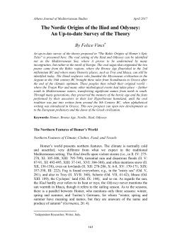 The Nordic Origins of the Iliad and Odyssey: An Up-to