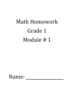 Math Homework Grade 1 Module