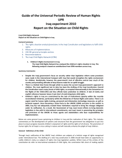 Guide of the Universal Periodic Review of Human Rights UPR Iraq