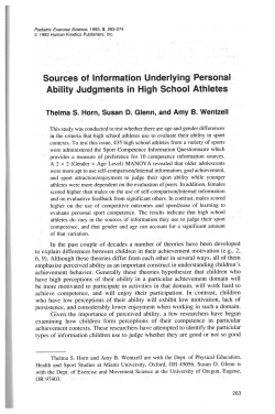 Sources of Information Underlying Personal Ability Judgments in