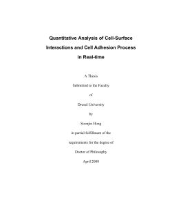 Quantitative Analysis of Cell-Surface interactions and cell adhesion