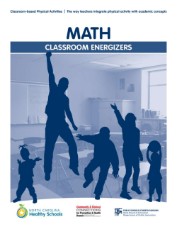MATH MIDDLE-SCHOOL ENERGIZERS 1 Revision: June 2015