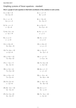 Graphing systems of linear equations - standard