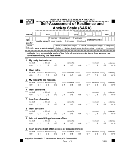 Self-Assessment of Resilience and Anxiety Scale (SARA)