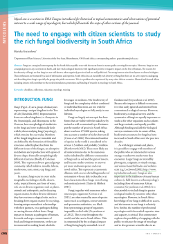 The need to engage with citizen scientists to study the rich fungal