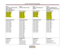 Grade ______ ELA Pacing Guide