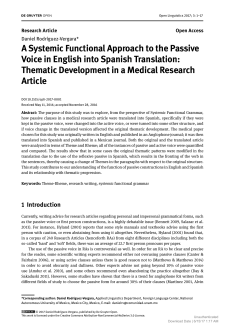 A Systemic Functional Approach to the Passive Voice in English into