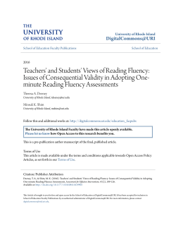 Teachers` and Students` Views of Reading Fluency: Issues of
