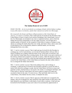 The Indian Removal Act of 1830