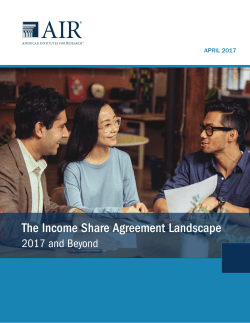 The Income Share Agreement Landscape: 2017 and Beyond