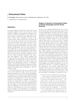 Postcolonial Cities