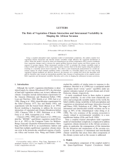 LETTERS The Role of Vegetation&ndash;Climate Interaction and