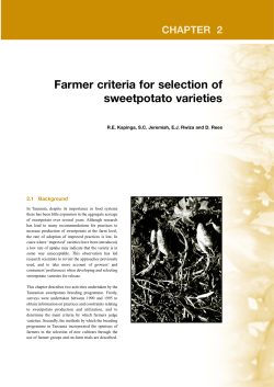 CHAPTER 2 Farmer criteria for selection of sweetpotato