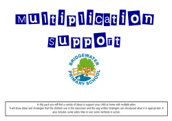 Multiplication Support Booklet