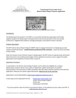 how you can apply for a plaque. - Newburyport Preservation Trust