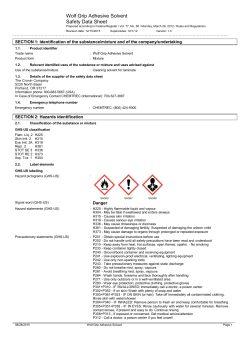 Adhesive Solvent SDS
