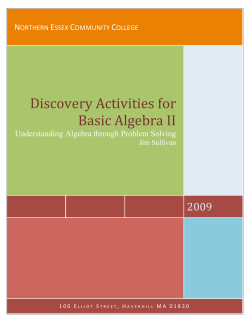 Discovery Activities for Basic Algebra II
