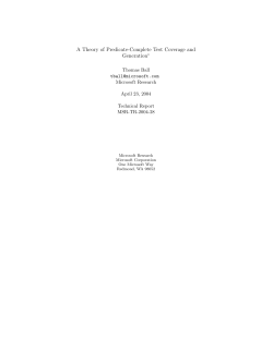 A Theory of Predicate-Complete Test Coverage and Generation&lowast;