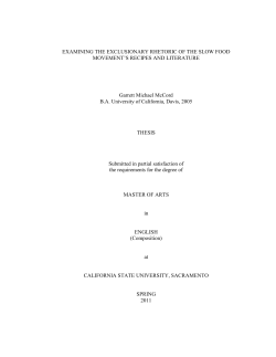 EXAMINING THE EXCLUSIONARY RHETORIC OF THE SLOW