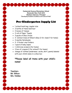 Pre-Kindergarten Supply List