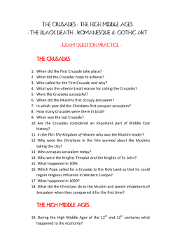 the crusades - the high middle ages