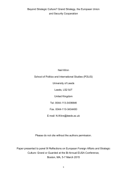Beyond Strategic Culture? Grand Strategy, the European Union and