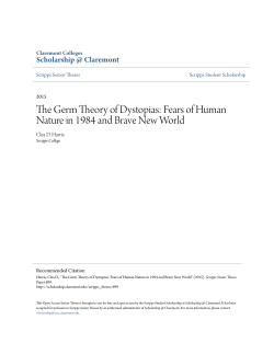 The Germ Theory of Dystopias: Fears of Human Nature in 1984 and