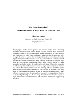 Can Anger Demobilize? The Political Effects of Anger about the