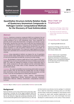 Quantitative Structure-Activity Relation Study of Quaternary
