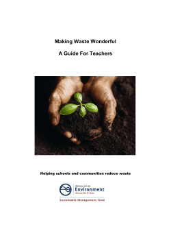 Making Waste Wonderful teachers resource Years 7 to 9