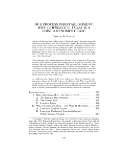 due process disestablishment: why lawrence v. texas is a first