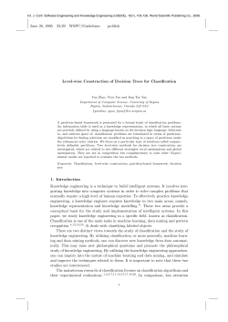 Level construction of decision trees for classification