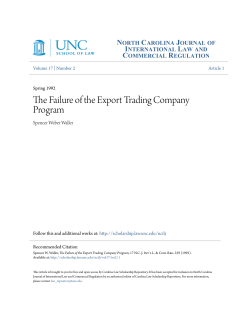 The Failure of the Export Trading Company Program