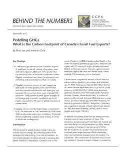 Peddling GHGs: What is the Carbon Footprint of Canada`s Fossil