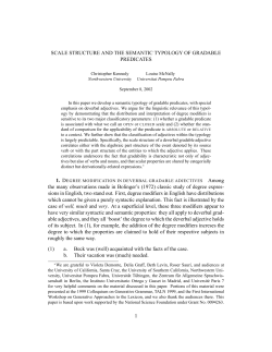 SCALE STRUCTURE AND THE SEMANTIC TYPOLOGY OF