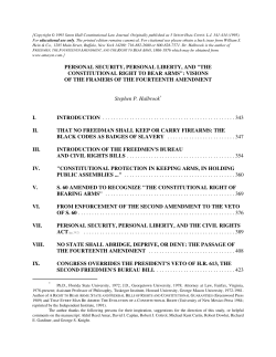 PERSONAL SECURITY, PERSONAL LIBERTY, AND "THE