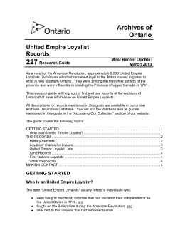 to access Research Guide 227: United Empire Loyalist