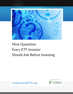 Nine Questions Every ETF Investor Should Ask