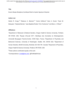 Exonic mosaic mutations contribute risk for autism