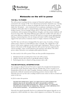 Nietzsche on the will to power