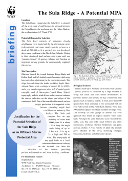 The Sula Ridge - CHARLIE-GIBBS MARINE PROTECTED AREA